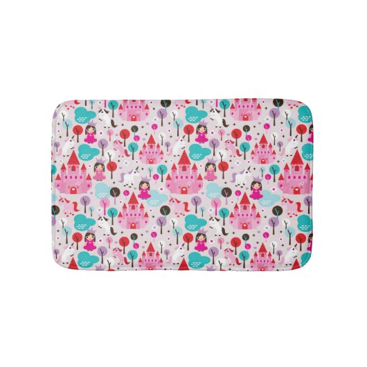 kinder prinses castle en unicorn badmat (Voorkant)