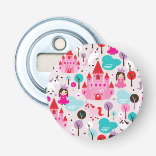 kinder prinses castle en unicorn button flesopener