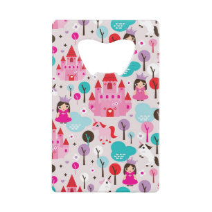 kinder prinses castle en unicorn kredietkaart flessenopener