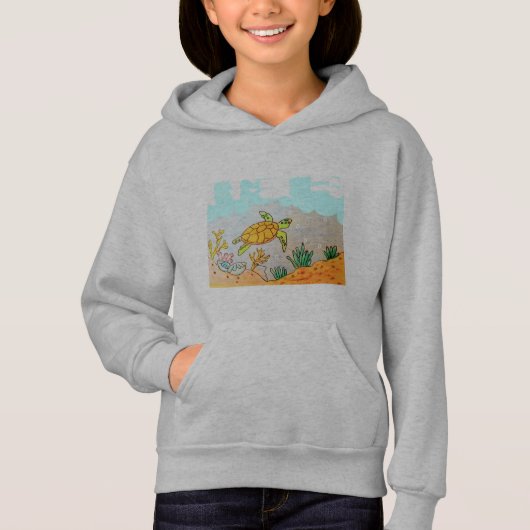 KINDER PULLOVER HOODIE - ZEE SCHILDPAD (Voorkant)