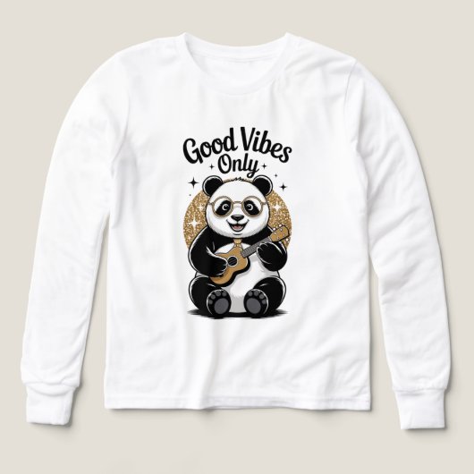 🐼🎸 Kinder Pullover – Süßer Panda mit Gitarre (Voorkant)