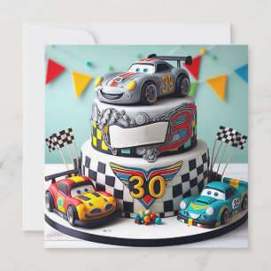 KINDER RACE AUTO SPEELGOED VERJAARDAGSTAART KAART