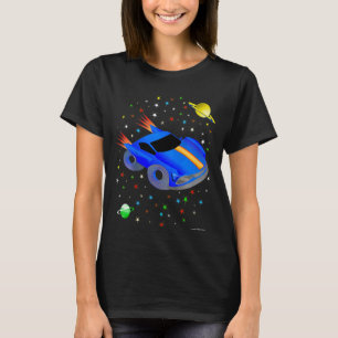 Kinder RACE CAR ROCKET in Space Fun Science Unique T-shirt