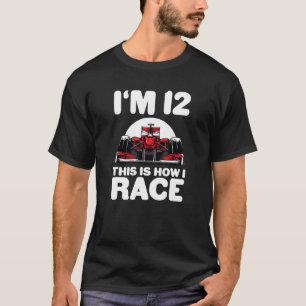 Kinder raceauto 12e Verjaardag 12 Twaalf Peuter Fo T-shirt