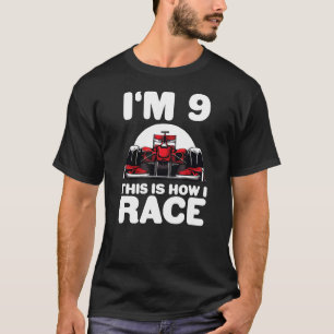 Kinder racewagen 9e verjaardag 9 negende peuter t-shirt