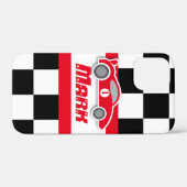 Kinder racewagen met de naam iphone case (Achterkant (horizontaal))