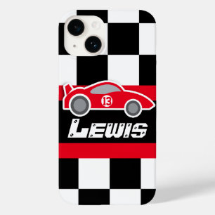 Kinder racewagen met de naam iphone case
