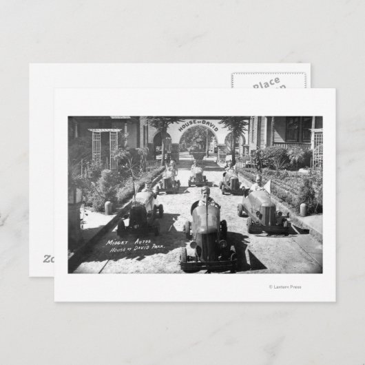 Kinder racing in miniatuurauto's briefkaart (Voorkant / Achterkant)