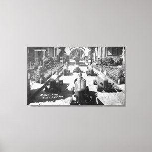 Kinder racing in miniatuurauto's canvas afdruk