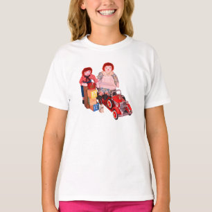 KINDER Raggedy Ann & Andy brandweerauto blokkeert  T-shirt