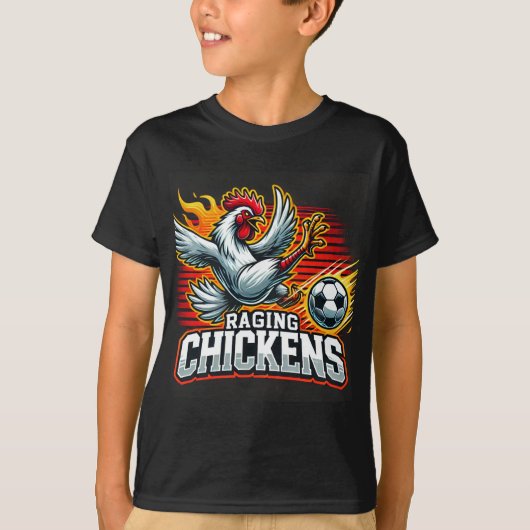 Kinder Raging Chickens Shirt (zwart) (Voorkant)