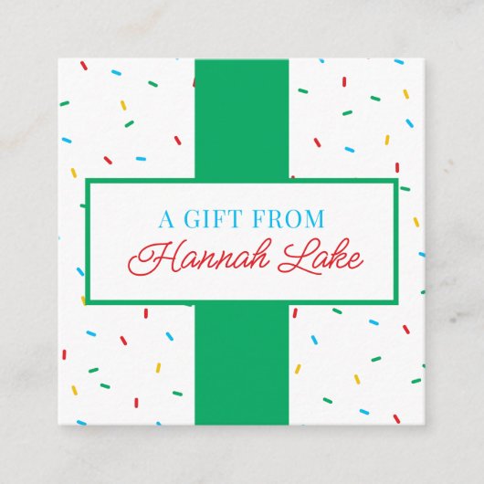 Kinder Rainbow Sprinkle Gift Behuizing Note Kaart (Voorkant)