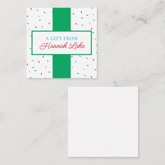 Kinder Rainbow Sprinkle Gift Behuizing Note Kaart (Voorkant / Achterkant)