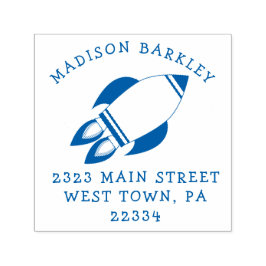 Kinder raketschip schattig retour adres stempel