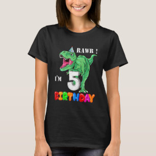 Kinder Rawr I m 5 5e Verjaardag Rex Dinosaurus Fee T-shirt