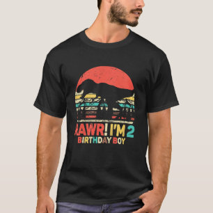 Kinder Rawr Ik ben 2 Dinosaurus Rex 2e Verjaardags T-shirt