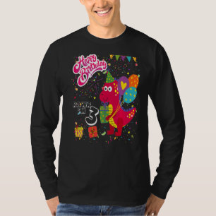 Kinder Rawr Ik ben 3 3e Verjaardag Rex Dinosaurus T-shirt