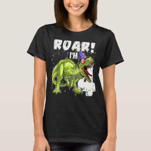 Kinder Rawr Ik ben 4 4e Verjaardag Dinosaur Boys D T-shirt