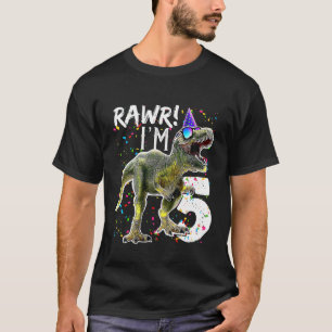 Kinder Rawr Ik ben 55e verjaardag T Rex Dinosaur T-shirt