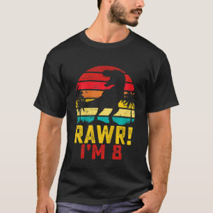 Kinder Rawr Ik ben 8 8 Jaar Oud Jongen Dinosaurus T-shirt