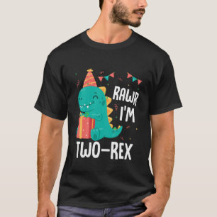 Kinder rawr ik vier rex 2 jaar oude dinosaurus jon t-shirt