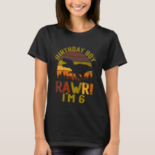 Kinder Rawr IM 6 6e Verjaardag Jongen Dinosaurus R T-shirt