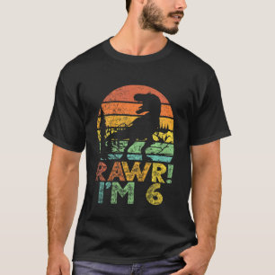 Kinder Rawr Im 6 Dinosaur Rex 6 jaar oude jongen 6 T-shirt