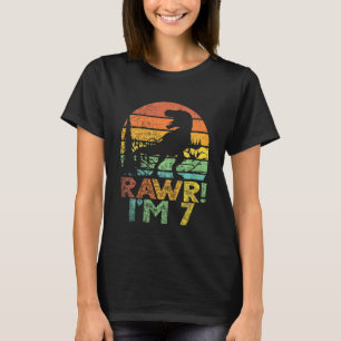 Kinder Rawr Im 7 Dinosaur Rex 7 jaar oude jongen 7 T-shirt