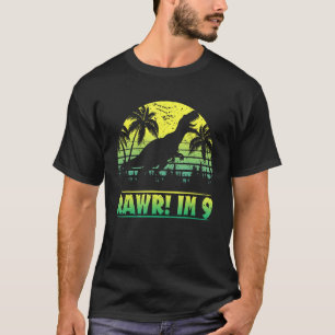 Kinder Rawr Im 9 Dinosaur 9 jaar oude jongen Rex 9 T-shirt