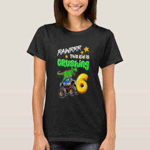 Kinder Rawrr Dit Kind drukt 6 Monster vrachtwagen T-shirt