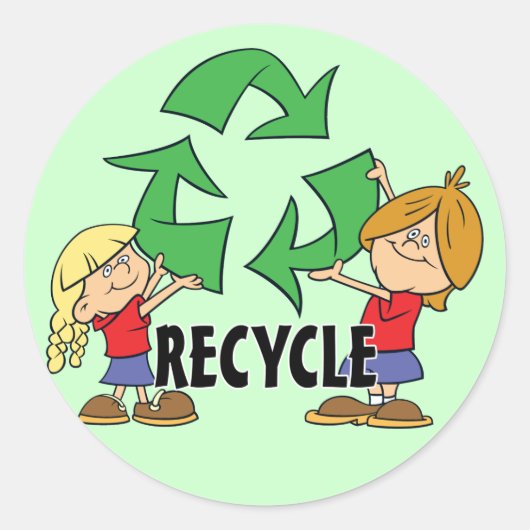 Kinder Recyclen Ronde Sticker (Voorkant)