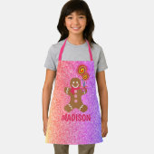 Kinder regenboog Glitter Gingerbrood Aangepast Schort (Insitu)