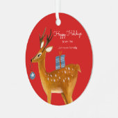 Kinder rendierkerst metalen ornament (Voorkant links)