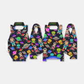 Kinder retro astronauten en robots gepersonaliseer bedankdoosjes (Uitgevouwen)