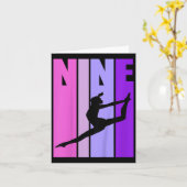 Kinder Retro Meisjes Gymnastiek 9 9e Negende verja Kaart (Gele Bloem)