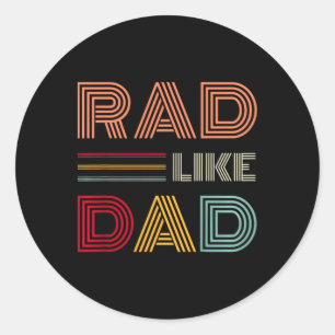 Kinder Retro Rad Als Papa T-shirt Matching Father Ronde Sticker