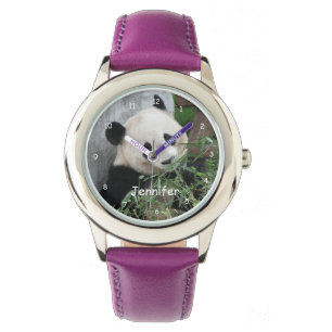 Kinder reuzenpanda Paarse / Kies kleur bandje pols Horloge