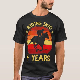 Kinder Riding in 4 jaar paardengeschenk vier jaar T-shirt
