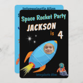 Kinder Rocket Birthday Kaart (Voorkant / Achterkant)