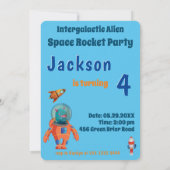 Kinder Rocket Birthday Kaart (Achterkant)