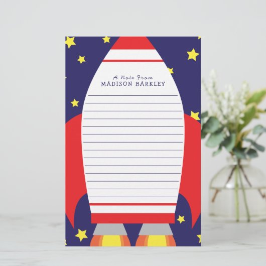 Kinder Rocket Shiket Cute Briefpapier (Staand voorkant)