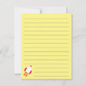 Kinder Rocket Shiket Cute Flat Briefpapier kaarten (Achterkant)