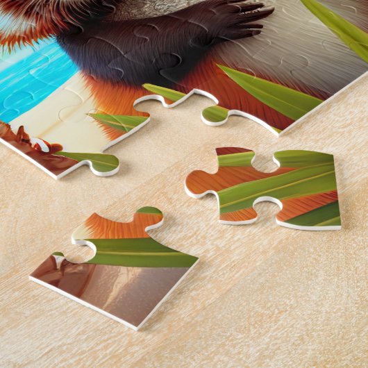 Kinder Rode Pandas Jigzaag Puzzle - Tropisch Legpuzzel (Zijkant)