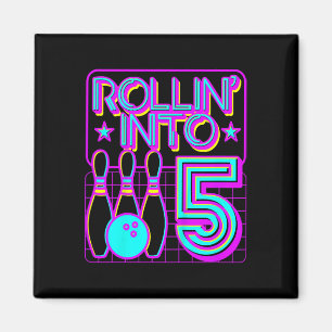 Kinder Rollin in 5 Bowling Bowler 5th Birthday Par Magneet