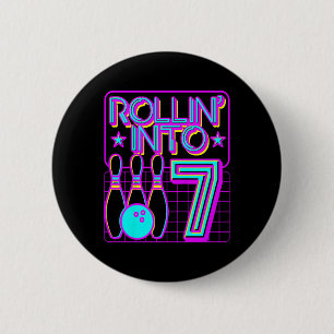 Kinder Rollin In 7 Bowling Bowler 7e Verjaardag Pa Ronde Button 5,7 Cm