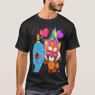 Kinder Rood Panda 9e verjaardag meisje Ik ben 9 ja T-shirt