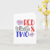 Kinder rood wit en twee 2e verjaardag 4 juli in kaart (Gele Bloem)