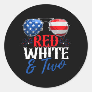 Kinder-rood-wit en twee van de twee partijen van j ronde sticker