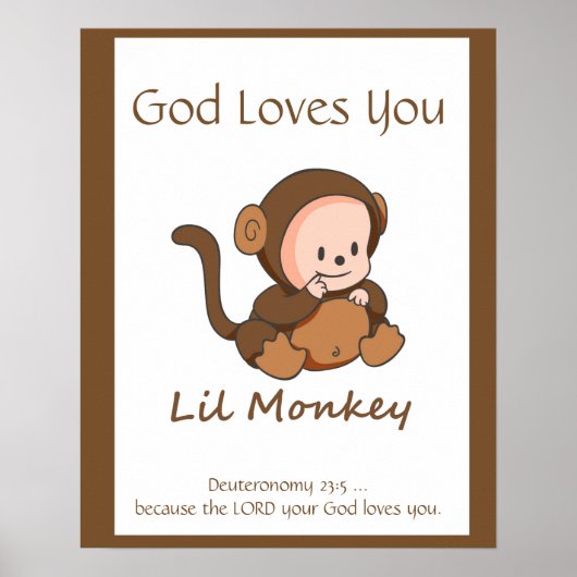 Kinder Room Scripts, God houdt van je lul aap Poster (Voorkant)