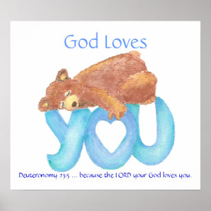Kinder Room Scripts, God houdt van je, Teddy Bear Poster